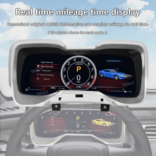 Viknav Upgrade Digital Gauge Cluster for Chevrolet Camaro 2010 -2015 Speedometer Multimedia IPS LCD Dashboard Stereo Instrument Unit