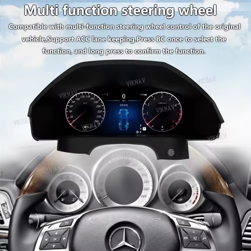 Viknav 12.3 Inch Digital Cluster Car Speedometer For Mercedes Benz E- Class W212 2014 2015 Linux System Car Instrument Cluster Screen Instrument Replacement (NTG4.5)