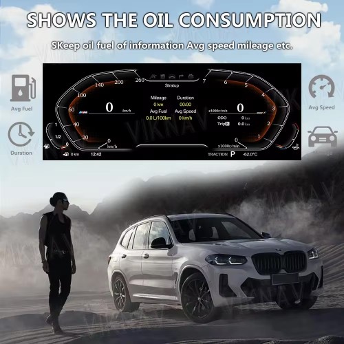 Viknav Instrument Cluster 12.3 inch For BMW 5 Series E60 E61 E63 E64 2004-2009 Linux System Vertical Screen Digital Cluster CockPit LCD Speedometer Head Unit