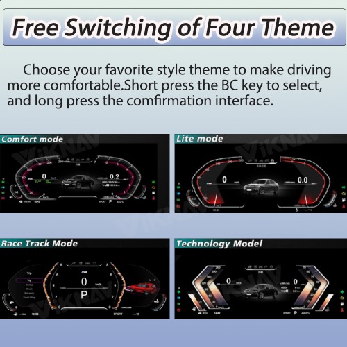 Viknav Digital Instrument Cluster 12.3 inch For BMW X5 E70 2007-2013 Linux system Vertical Screen Car Speed Meter Car Dashboard Digital Panel Head Unit