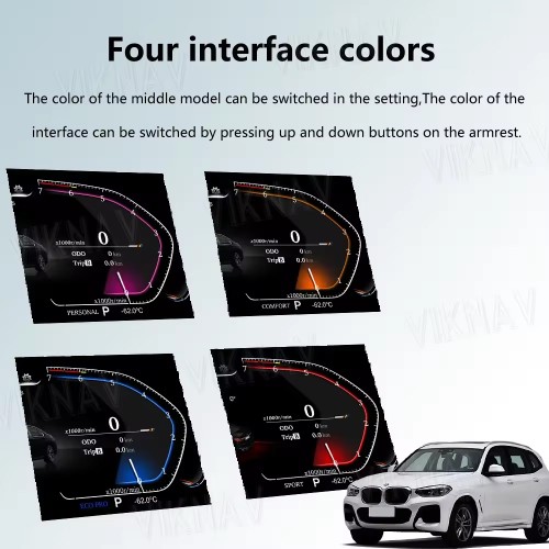 Viknav Digital Instrument Cluster 12.3 inch For BMW X6 E71 2007-2013 Linux system Vertical Screen Car Speed Meter Car Dashboard Digital Panel Head Unit