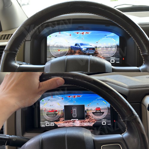 Viknav 13.8 inch Touch Screen Android Car Radio For Dodge RAM 2008- 2012 Wireless Carplay GPS Navigation With 13.1 Inch Car Speedometer