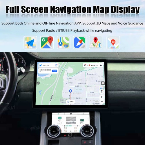 Viknav 13" Android Radio and AC Panel For Land Rover Range Rover Evoque L538 2013-2017 Multimedia Player GPS Navigation Stereo Wireless Carplay Android Auto Touch Screen