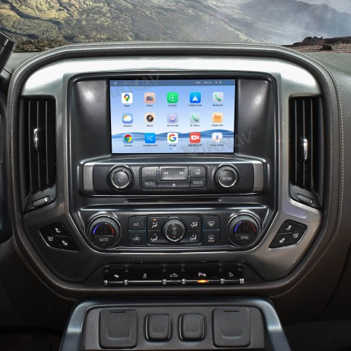 Viknav Upgrade Android Box For Chevrolet Silverado / GMC SIERRA 2014-2018  Wireless Carplay Touch Screen GPS Navigation Multimedia player Auto Stereo Head Unit( OEM 8 Inch)(64GB)
