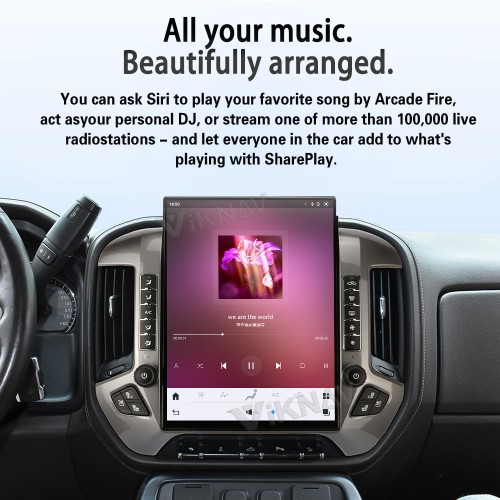 Viknav 15.6 Inch Larger Screen Car Radio For Chevrolet Silverado / GMC SIERRA 2014-2018 Android Head Unit Wirless Carplay GPS Navigation Player Autoradio (Silvery 128GB)