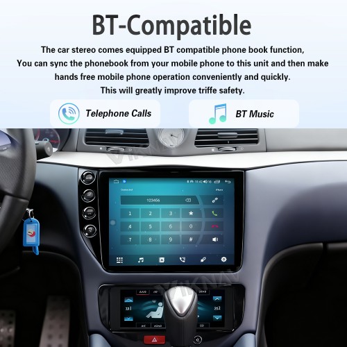 Android System 10 Inch Car Radio For  Maserati GT GC GranTurismo 2007-2017 Auto Stereo Wireless Carplay GPS Navigation Multimedia Player LHD Touch Screen 128GB(Black)