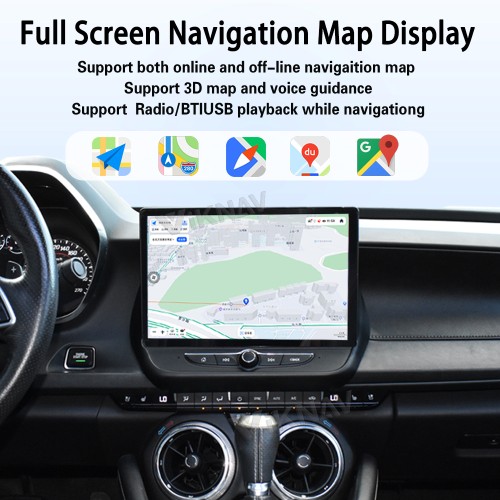 Viknav 12" Touch Screen Car Radio For Chevrolet Camaro 2016 2017 2018 2019  Multimedia Player Android Auto GPS Navigation Wireless Carplay (OEM 7 Inch))