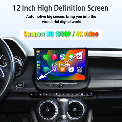 Viknav 12" Touch Screen Car Radio For Chevrolet Camaro 2016 2017 2018 2019  Multimedia Player Android Auto GPS Navigation Wireless Carplay (OEM 7 Inch))