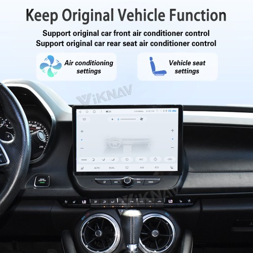 Viknav 12" Touch Screen Car Radio For Chevrolet Camaro 2016 2017 2018 2019  Multimedia Player Android Auto GPS Navigation Wireless Carplay (OEM 7 Inch))
