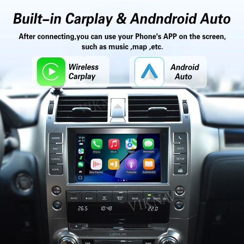 Viknav Linux Interface Box for Lexus GX 2009-2023 Wireless CarPlay Decoder Android Auto GPS Navigation Original Car Radio Screen