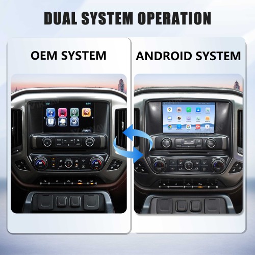 Viknav Upgrade Android Box For Chevrolet Silverado / GMC SIERRA 2014-2018  Wireless Carplay Touch Screen GPS Navigation Multimedia player Auto Stereo Head Unit( OEM 8 Inch)(64GB)