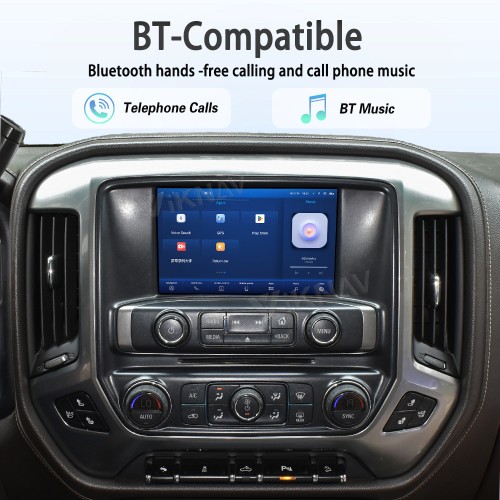 Viknav Upgrade Android Box For Chevrolet Silverado / GMC SIERRA 2014-2018  Wireless Carplay Touch Screen GPS Navigation Multimedia player Auto Stereo Head Unit( OEM 8 Inch)(64GB)
