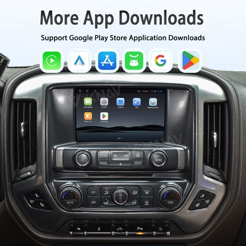 Viknav Upgrade Android Box For Chevrolet Silverado / GMC SIERRA 2014-2018  Wireless Carplay Touch Screen GPS Navigation Multimedia player Auto Stereo Head Unit( OEM 8 Inch)(64GB)
