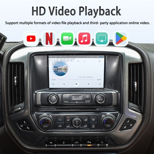 Viknav Upgrade Android Box For Chevrolet Silverado / GMC SIERRA 2014-2018  Wireless Carplay Touch Screen GPS Navigation Multimedia player Auto Stereo Head Unit( OEM 8 Inch)(64GB)