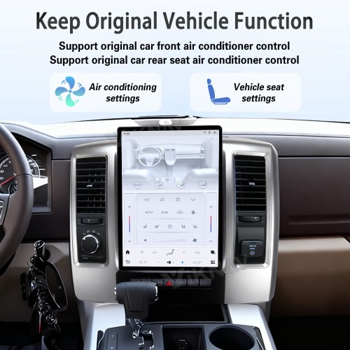 Viknav 13.8 Inch Touch Screen Car Radio For Dodge Ram 2008-2012 Upgrade Android Head Unit Wirless Carplay GPS Navigation Player Autoradio Replacement