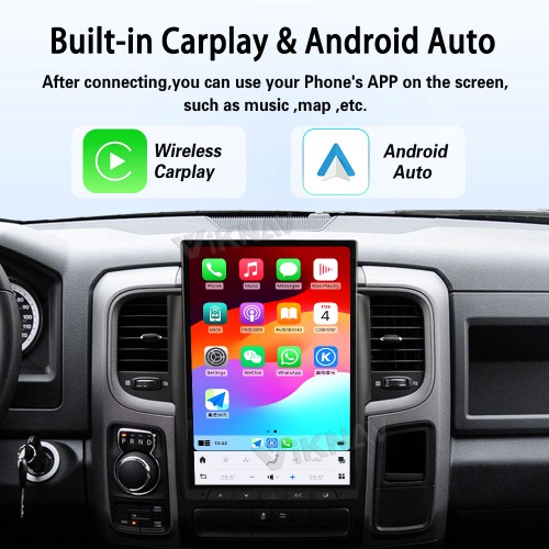 Viknav 14.4 Inch Touch Screen Car Radio For Dodge Ram 2013-2018 Upgrade Android Head Unit Wirless Carplay GPS Navigation Player Autoradio Replacement
