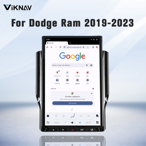 Viknav 14.4 Inch Touch Screen Car Radio For Dodge Ram 2019-2023 Upgrade Android Head Unit Wirless Carplay GPS Navigation Player Autoradio Replacement