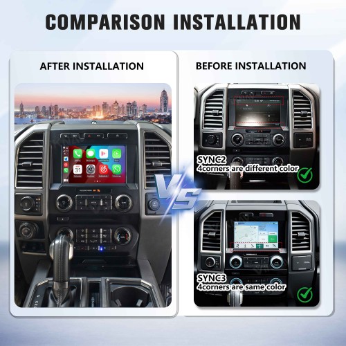 Upgrade Android Box For Ford F150 2015-2022 Wireless Carplay Touch Screen GPS Navigation Multimedia player Auto Stereo Head Unit SYNC2 and SYNC3