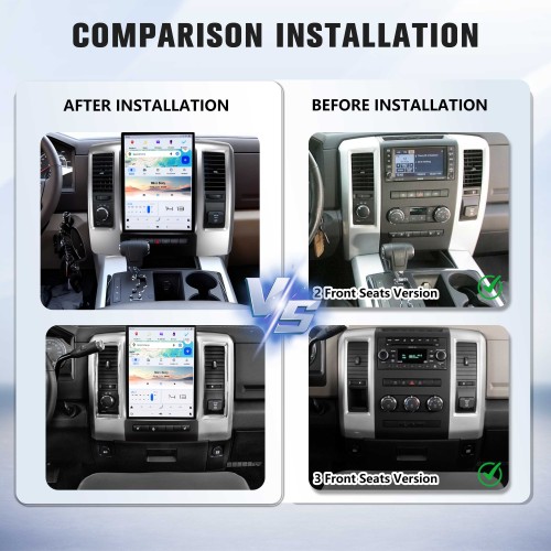 Viknav 13.8 Inch Touch Screen Car Radio For Dodge Ram 2008-2012 Upgrade Android Head Unit Wirless Carplay GPS Navigation Player Autoradio Replacement