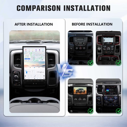 Viknav 14.4 Inch Touch Screen Car Radio For Dodge Ram 2013-2018 Upgrade Android Head Unit Wirless Carplay GPS Navigation Player Autoradio Replacement