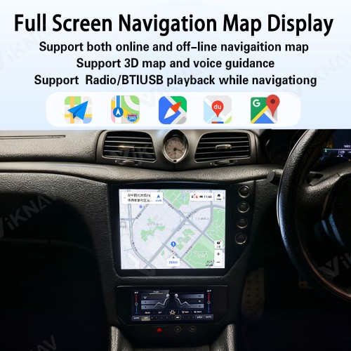 Android System 10 Inch Car Radio For Maserati GT GC GranTurismo 2007-2017 Auto Stereo Wireless Carplay GPS Navigation Multimedia Player RHD Touch Screen 128GB(Silvery)