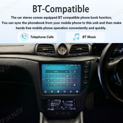 Android System 10 Inch Car Radio For Maserati GT GC GranTurismo 2007-2017 Auto Stereo Wireless Carplay GPS Navigation Multimedia Player RHD Touch Screen 128GB(Silvery)