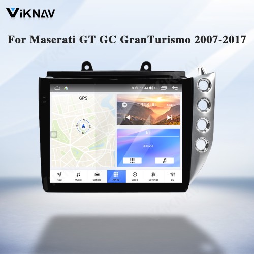 Android System 10 Inch Car Radio For Maserati GT GC GranTurismo 2007-2017 Auto Stereo Wireless Carplay GPS Navigation Multimedia Player RHD Touch Screen 128GB(Silvery)