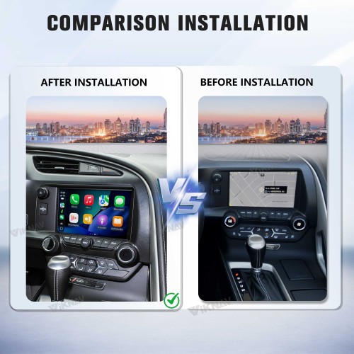 Viknav Linux Interface Box for Chevrolet Corvette C7 2013-2019 Wireless CarPlay Decoder Android Auto GPS Navigation Original Car Radio Screen