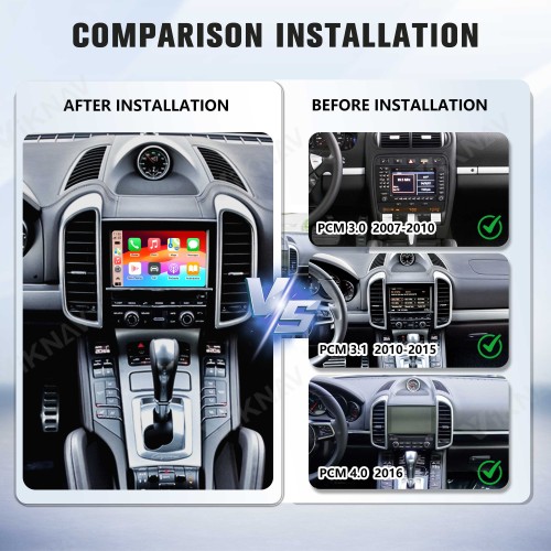 Viknav Linux System Wireless Carplay Android Auto Decoder Box for Porsche Cayenne 2007-2016 Upgrade Interface Decoding Box Autolink Airplay