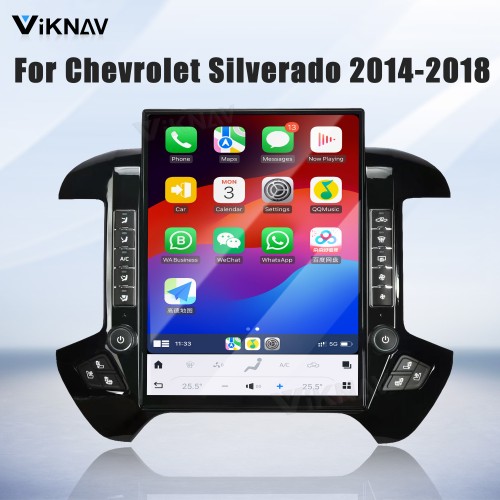 Viknav 15.6 Inch Larger Screen Car Radio For Chevrolet Silverado / GMC SIERRA 2014-2018  Android Head Unit Wirless Carplay GPS Navigation Player Autoradio (black 128GB)