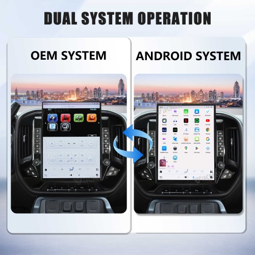 Viknav 15.6 Inch Larger Screen Car Radio For Chevrolet Silverado / GMC SIERRA 2014-2018  Android Head Unit Wirless Carplay GPS Navigation Player Autoradio (black 128GB)