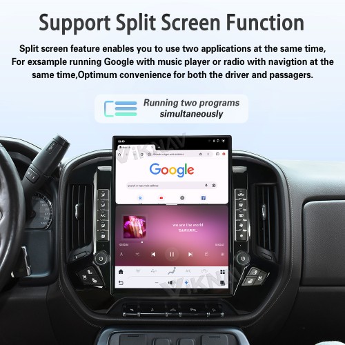 Viknav 15.6 Inch Larger Screen Car Radio For Chevrolet Silverado / GMC SIERRA 2014-2018  Android Head Unit Wirless Carplay GPS Navigation Player Autoradio (black 128GB)