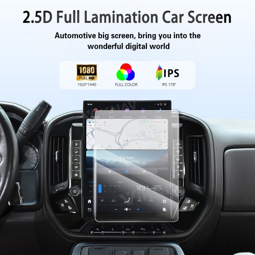 Viknav 15.6 Inch Larger Screen Car Radio For Chevrolet Silverado / GMC SIERRA 2014-2018  Android Head Unit Wirless Carplay GPS Navigation Player Autoradio (black 128GB)