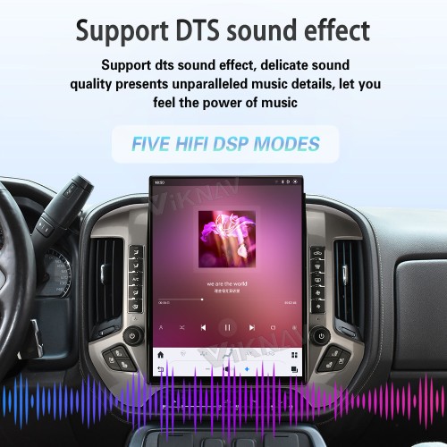 Viknav 15.6 Inch Larger Screen Car Radio For Chevrolet Silverado / GMC SIERRA 2014-2018 Android Head Unit Wirless Carplay GPS Navigation Player Autoradio (Silvery 128GB)