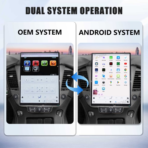 Viknav 15.6 inch Large Screen Car Radio For Chevrolet Tahoe Suburban GMC Yukon 2014-2020 Andriod Auto Radio Multimedia Player Wireless Carplay GPS Navigation Head Unit (128GB )