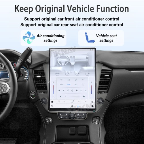 Viknav 15.6 inch Large Screen Car Radio For Chevrolet Tahoe Suburban GMC Yukon 2014-2020 Andriod Auto Radio Multimedia Player Wireless Carplay GPS Navigation Head Unit (128GB )