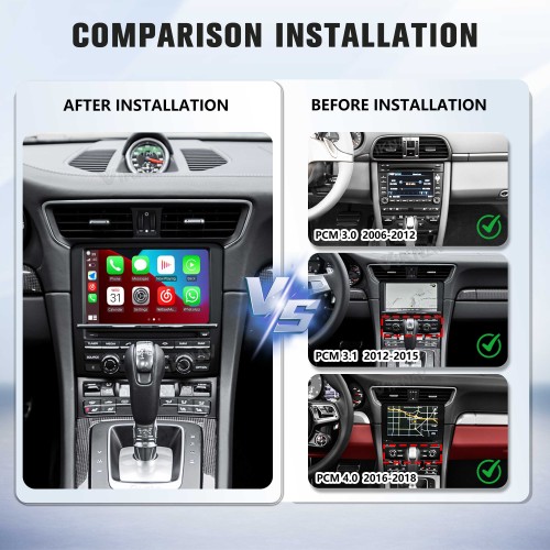 Viknav Linux System Wireless Carplay Android Auto Decoder Box for Porsche 911 2006-2018 Upgrade Interface Autolink Airplay Decoding Box