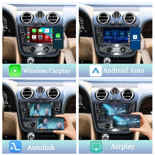 Viknav Linux System Wireless Carplay Android Auto Decoder Box For Bentley Mulsanne Bentayga 2011-2019 GPS Navigatipn Original Car Radio Screen