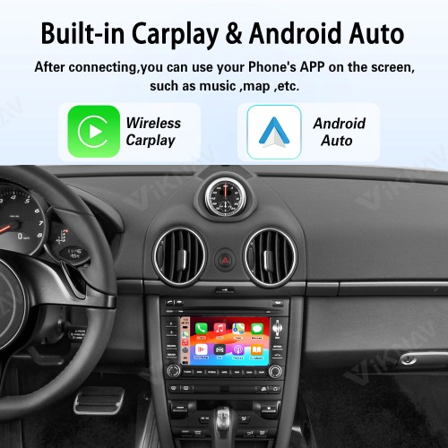 Viknav Linux System Wireless Carplay Android Auto Decoder Box for Porsche Cayman PCM 3.1 2010-2016 Decoding Box Upgrade Interface Autolink Airplay