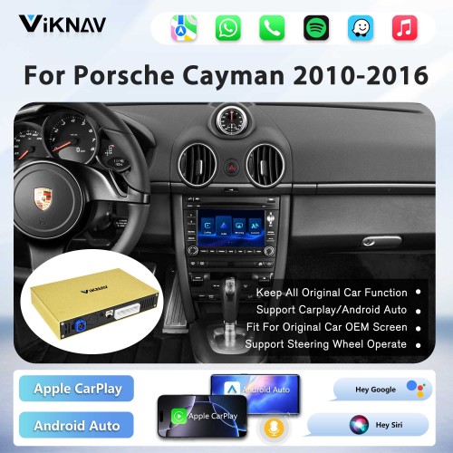 Viknav Linux System Wireless Carplay Android Auto Decoder Box for Porsche Cayman PCM 3.1 2010-2016 Decoding Box Upgrade Interface Autolink Airplay
