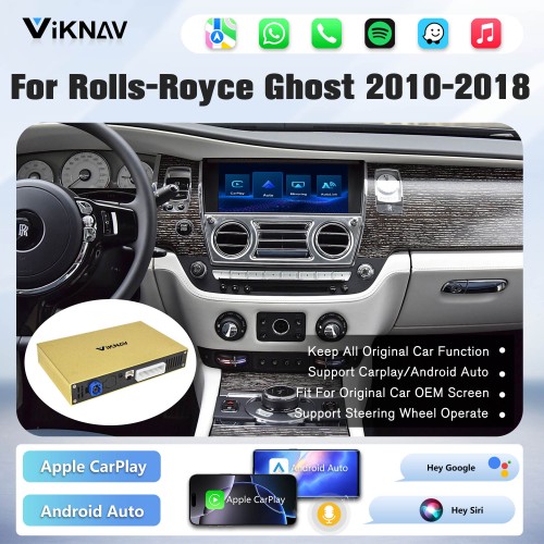 Viknav Linux System Wireless Carplay Android Auto Decoder Box For Rolls-Royce Ghost 2010-2018 GPS Navigatipn Original Car Radio Screen