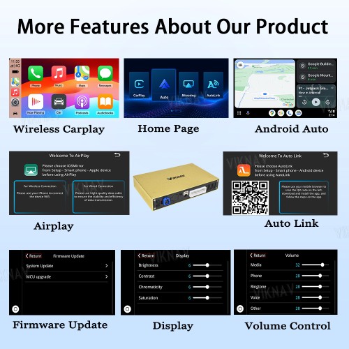 Viknav Linux System Wireless Carplay Android Auto Decoder Box For Rolls-Royce Cullinan 2015 Dawn 2016-2018 GPS Navigatipn Original Car Radio Screen