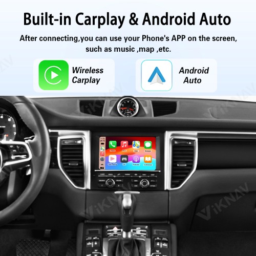 Viknav Linux System Wireless Carplay Android Auto Decoder Box for Porsche Macan PCM 3.1 2014-2016 PCM 4.0 2017 Decoding Box Upgrade Interface Autolink Airplay