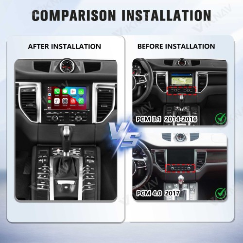 Viknav Linux System Wireless Carplay Android Auto Decoder Box for Porsche Macan PCM 3.1 2014-2016 PCM 4.0 2017 Decoding Box Upgrade Interface Autolink Airplay