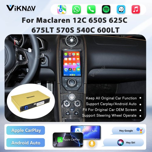 Viknav Linux System Wireless Carplay Android Auto Decoder Box For MacLaren Decoding Box Upgrade Interface Autolink Airplay