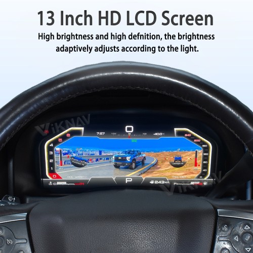 Viknav 13 Inch Car Digital Cluster For Chevrolet Silverado GMC SIERRA 2014- 2018 LCD Car Digital Speedometer Dashboard Panel Instrument Panel Virtual Cockpit