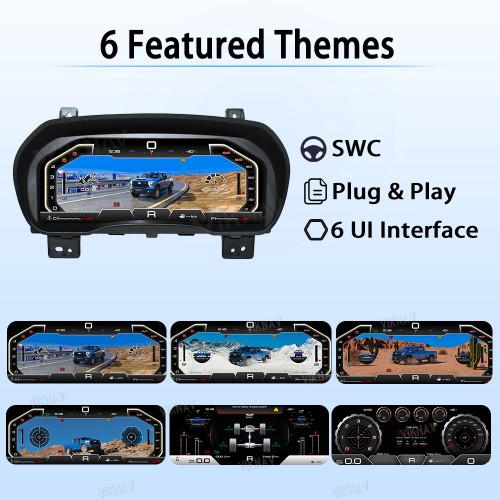Viknav 13 Inch Car Digital Cluster For Chevrolet Silverado GMC SIERRA 2014- 2018 LCD Car Digital Speedometer Dashboard Panel Instrument Panel Virtual Cockpit