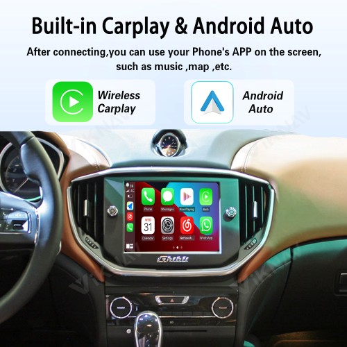 Viknav Linux System Wireless Carplay Android Auto Decoder Box for Maserati Ghibli 2014 Decoding Box Upgrade Interface Autolink Airplay