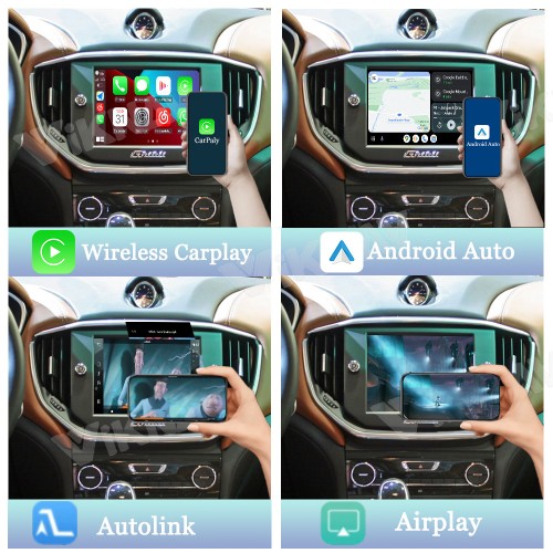 Viknav Linux System Wireless Carplay Android Auto Decoder Box for Maserati Ghibli 2014 Decoding Box Upgrade Interface Autolink Airplay