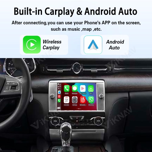 Viknav Linux System Wireless Carplay Android Auto Decoder Box for Maserati Quattroporte 2013-2015 Decoding Box Upgrade Interface Autolink Airplay
